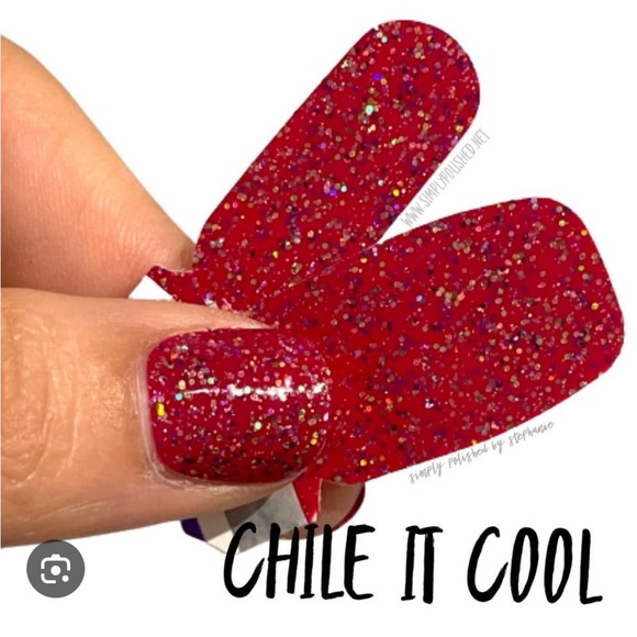 *Retired* Color Street: Chile It Cool | Red Glitter Fuchsia Pink Gold Fall Party - Picture 8 of 12